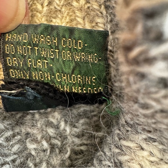 Wool Alpaca Blend Women’s Light Brown Mock Neck Ribbed Knit Cozy Sweater Sz S - Picture 7 of 9